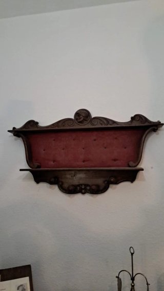 Mueble de entrada perchero madera oscuro