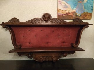 Mueble de entrada perchero madera oscuro