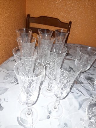 Copas de cristal tallado