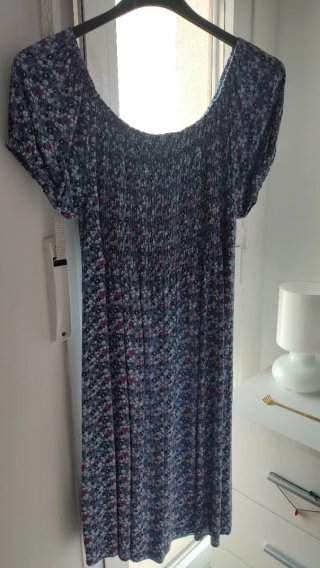 Vestito floreale blu e rosa taglia M