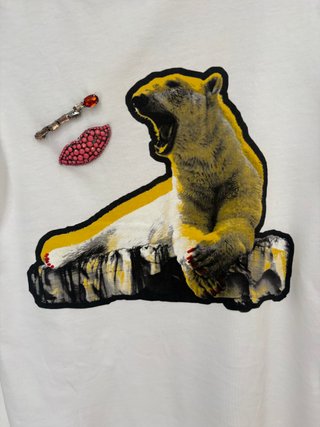 T-shirt Stella McCartney bianca con orso