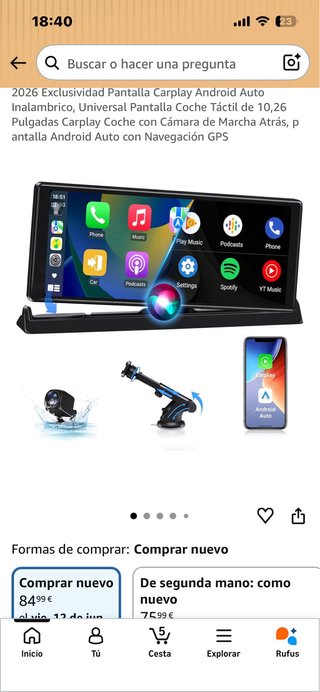 Pantalla Car Play