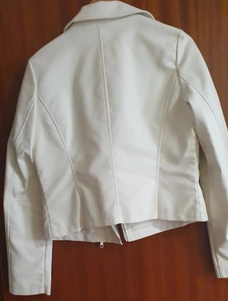 Cazadora Biker Polipiel Blanca