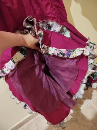 Vestido Flamenca Volantes Estampados buganvilla