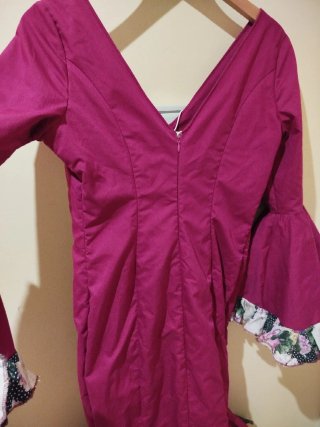 Vestido Flamenca Volantes Estampados buganvilla