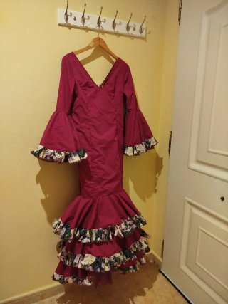 Vestido Flamenca Volantes Estampados buganvilla