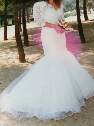 Vestido de Novia de Encaje de Guipur