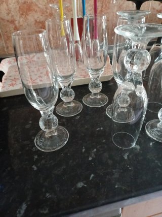 Copas de champán de cristal