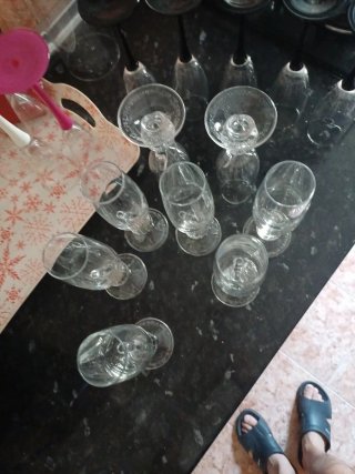 Copas de champán de cristal