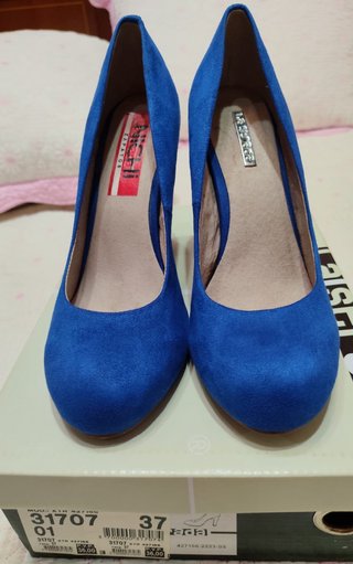 Zapatos tacón La Strada azul talla 37
