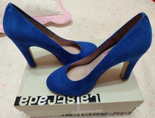 Zapatos tacón La Strada azul talla 37