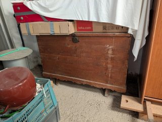 Conjunto de 2 Arcones Baúl Madera Antiguo Tallado