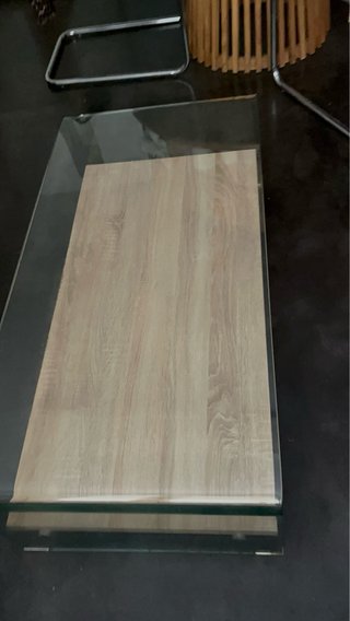 Mesa baja cristal y madera The Masie