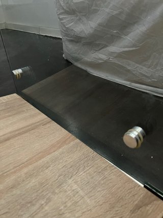 Mesa baja cristal y madera The Masie