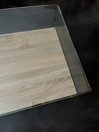 Mesa baja cristal y madera The Masie
