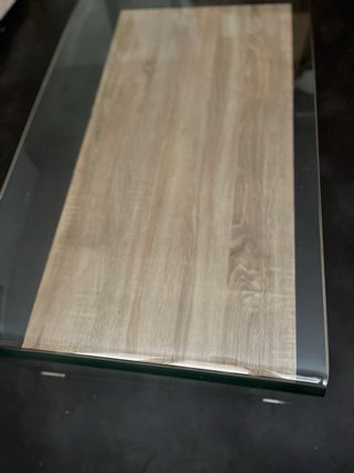 Mesa baja cristal y madera The Masie