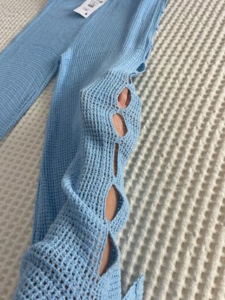 Pantalón Pull&Bear azul hilo pata ancha L