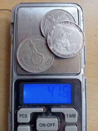 3 Monedas Alemanas 5 Marcos 1937-1939