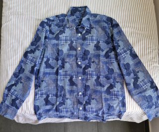 Camisa Harmont & Blaine Mosaico Azul 100% Algodón