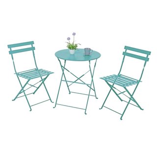 Juego Mesa Plegable Acero 3 Piezas
