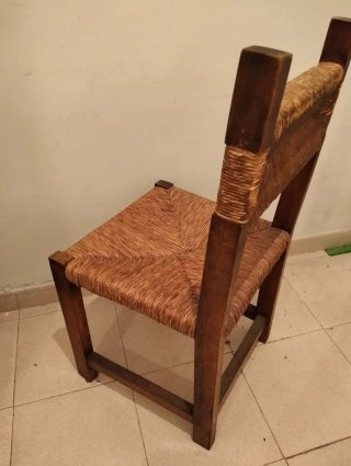 Silla rústica madera y enea
