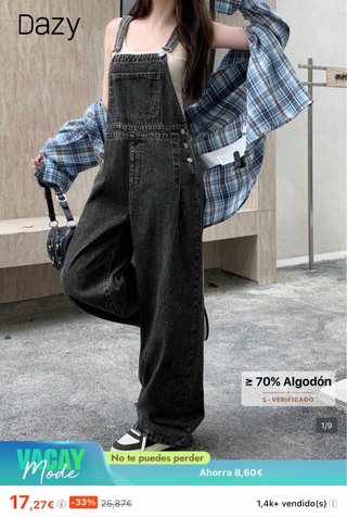 Pantalones vaqueros con peto grises