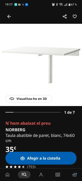 Mesa plegable pared Ikea Norberg