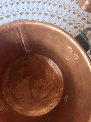 Caldero de cobre pequeño para decoración
