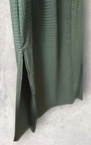 Vestido largo verde texturizado