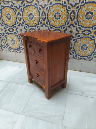 Mesita de madera teca 47x35x65 cm
