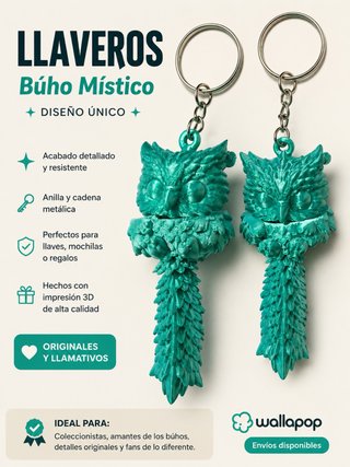 Llavero Búho Místico Diseño Único