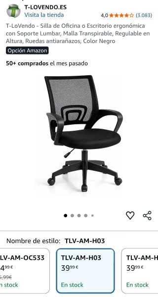 Silla de escritorio negra