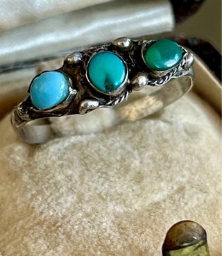 Anello vintage argento e turchese