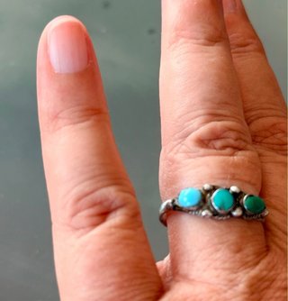 Anello vintage argento e turchese
