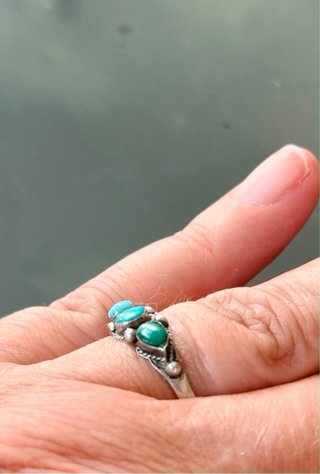 Anello vintage argento e turchese