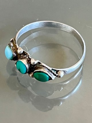 Anello vintage argento e turchese