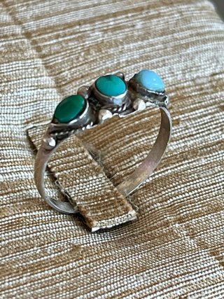 Anello vintage argento e turchese