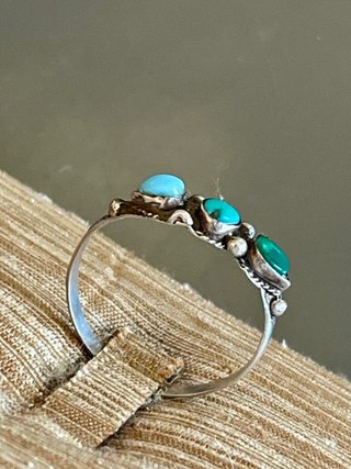 Anello vintage argento e turchese