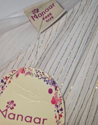 Vestido Indía blanco boho con rayas doradas