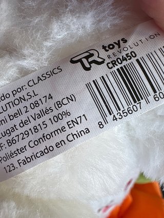 Conejo de peluche blanco y rosa