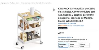 Carro auxiliar 3 niveles madera y metal COMO NUEVO
