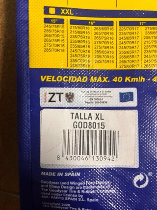 Cadenas Nieve Goodyear Textiles Nuevas