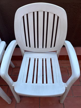 Conjunto 4 sillas de exterior blancas