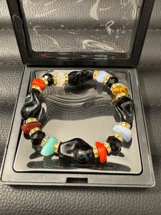 Lotto 4 bracciali con perline colorati fashion con scatola