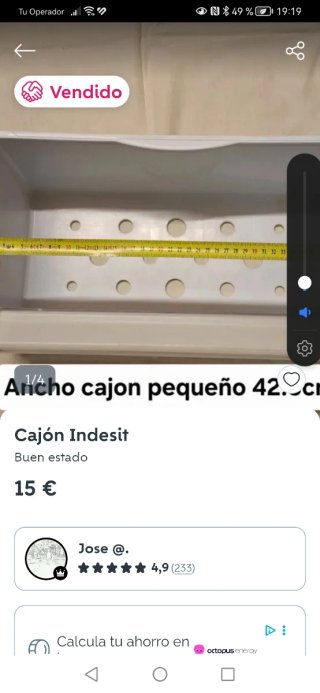 Cajón Congelador Frigorífico Blanco Indesit