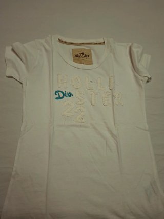 Camiseta Hollister Talla L Niña( XS) Blanca