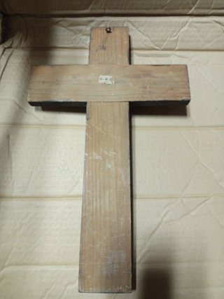 Crucifijo antiguo madera y metal