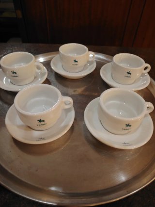 Juego 5 Tazas nuevas Café Espresso marca Terry
