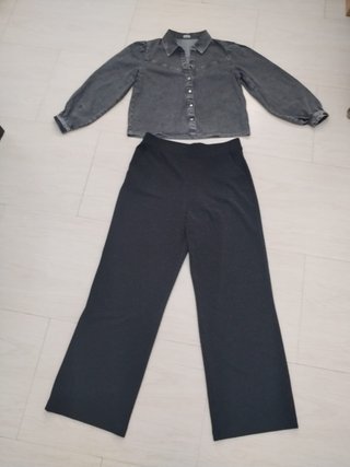 Conjunto Camisa Cuadros y Vaquero de mujer T 42
