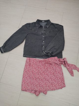 Conjunto Camisa Cuadros y Vaquero de mujer T 42